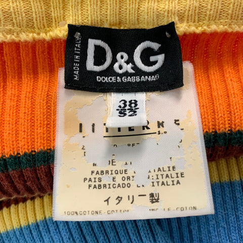 D&G by DOLCE & GABBANA Size 38 Multi-Color Stripe Crew-Neck Pullover