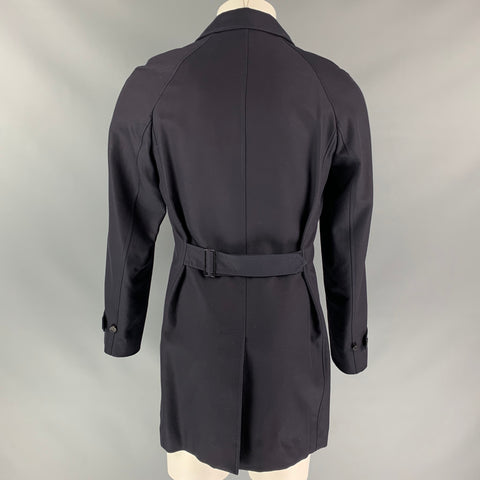 BURBERRY PRORSUM Pre-Fall 2013 Size 38 Navy Coated Cotton Coat