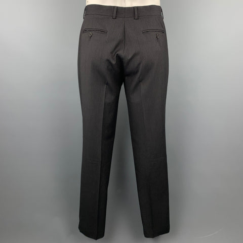 TED BAKER Size 40 Regular Charcoal Stripe Notch Lapel Suit