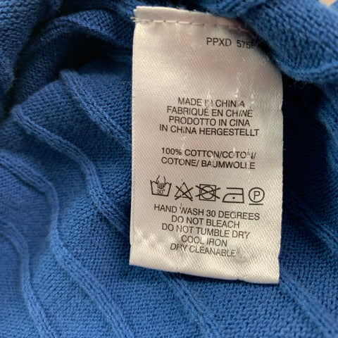 PAUL SMITH Size M Blue Ribbed Cotton Pullover