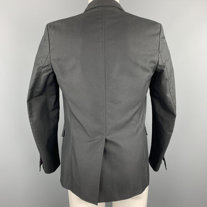 DSQUARED2 Pecho 38 Abrigo deportivo negro con solapa de muesca de algodón / poliamida con tachuelas