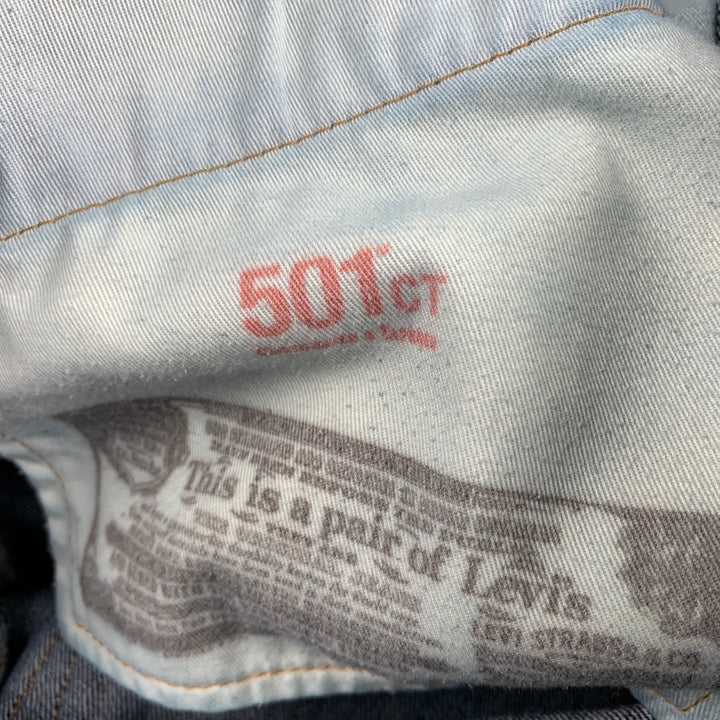 LEVI'S 501 CT Size 31  Indigo Washed Denim Button Fly Jeans