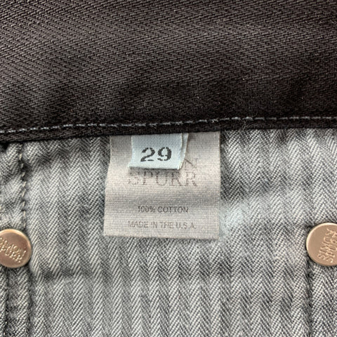 SIMON SPURR Taille 29 Jean noir en denim avec braguette zippée