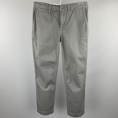 8.15 AUGUST FIFTEENTH Size 30 Slate Solid Cotton Zip Fly Casual Pants
