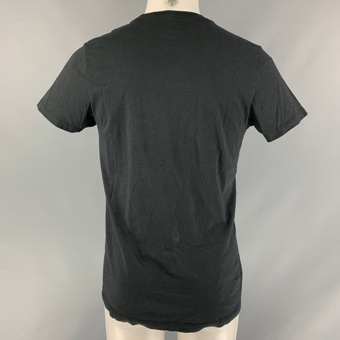 BARNEY'S NEW YORK Size M Black Rainbow Cotton Short Sleeve T-shirt