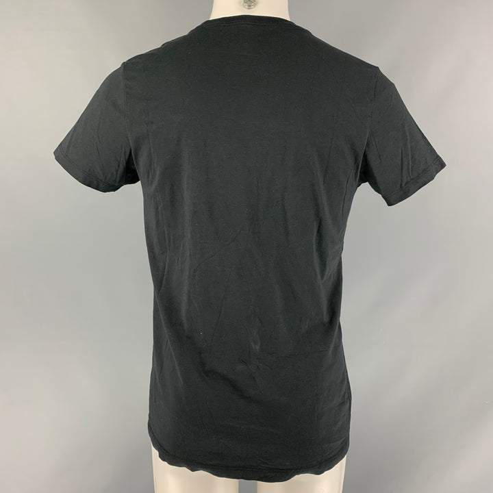 BARNEY'S NEW YORK Size M Black Rainbow Cotton Short Sleeve T-shirt
