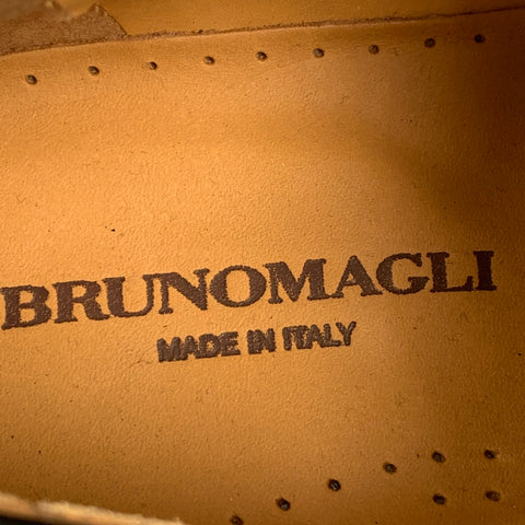 BRUNO MAGLI Talla 9.5 Zapatos con cordones y punta dividida de cuero negro