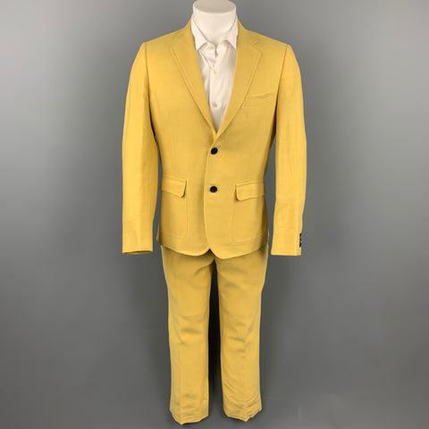 BAND OF OUTSIDERS Size 40 Yellow Linen / Cotton Notch Lapel Suit