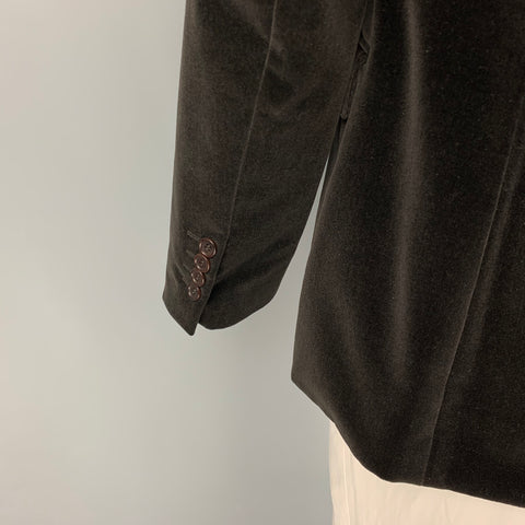 PS by PAUL SMITH Taille 46 Manteau de sport à revers cranté en coton et velours marron