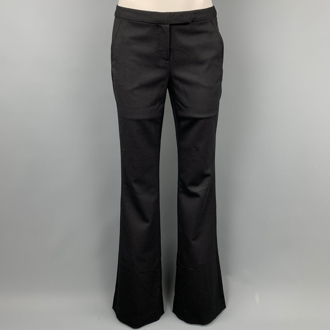 Pantalones de vestir de mezcla de lana negra talla 6 ALC