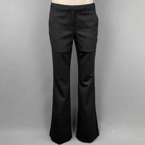 Pantalones de vestir de mezcla de lana negra talla 6 ALC