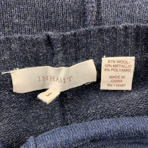 INHABIT Size S Navy Knitted Wool Blend Layered Pullover