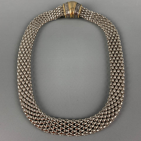 Collier en métal tissé or argent VINTAGE