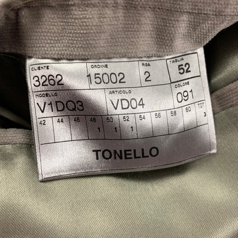 TONELLO Size 42 Taupe Velvet Cotton Blend Notch Lapel Sport Coat