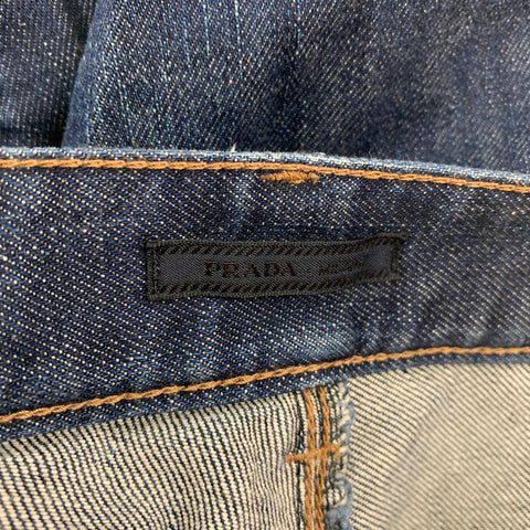 PRADA Size 33 Blue Cotton Slim Button Fly Jeans