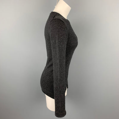 INHABIT Size M Charcoal Knitted Cashmere Blend Crew-Neck Sweater