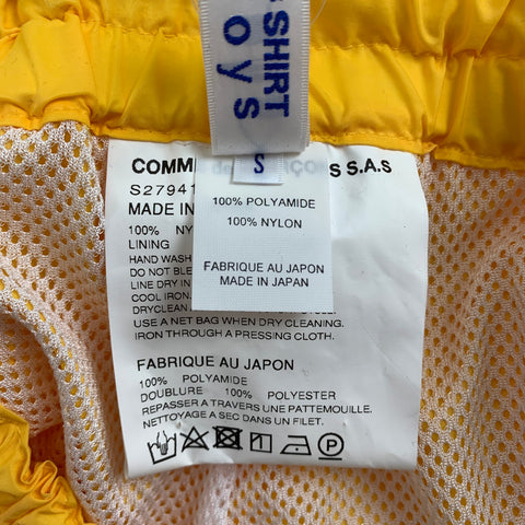 COMME des GARCONS SHIRT Size S Yellow Pink Stripe Polyamide Shorts