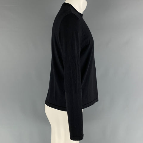 LOUIS VUITTON Size M Black Knitted Crew-Neck Pullover