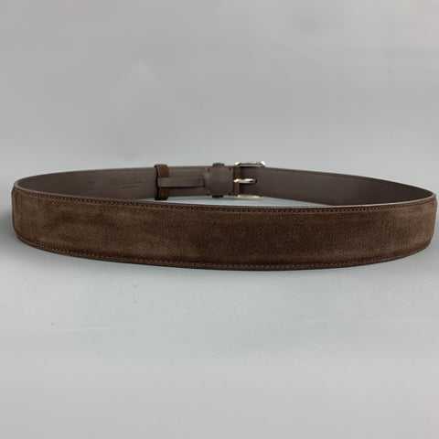 LORO PIANA Size 40 Brown Suede Belt