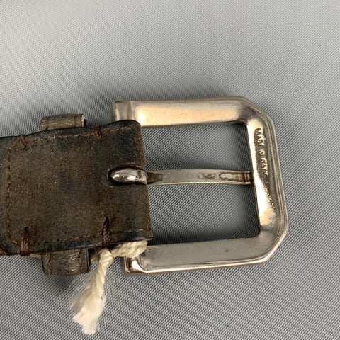 BRUNELLO CUCINELLI Size 35 Charcoal Distressed Suede Belt