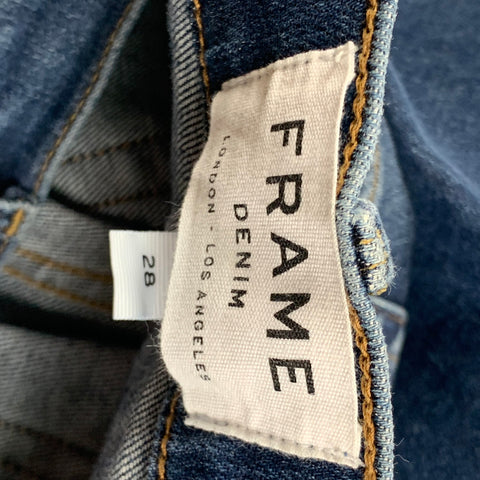 FRAME Size 28 Dark blue Washed Cotton Blend Slim Jeans