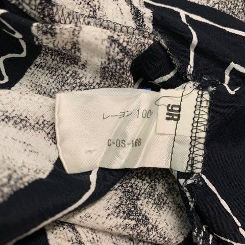 PACO RABANNE Size M Black Cream Squares Rayon Long Sleeve Shirt