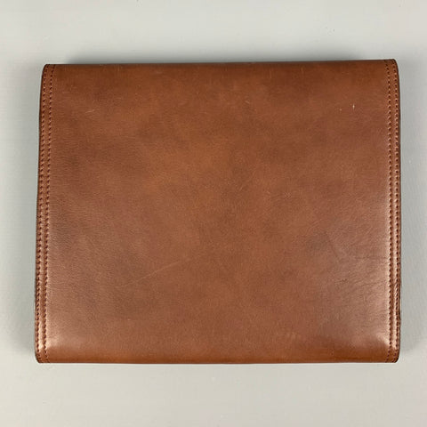 BRUNELLO CUCINELLI Funda para iPad de cuero marrón