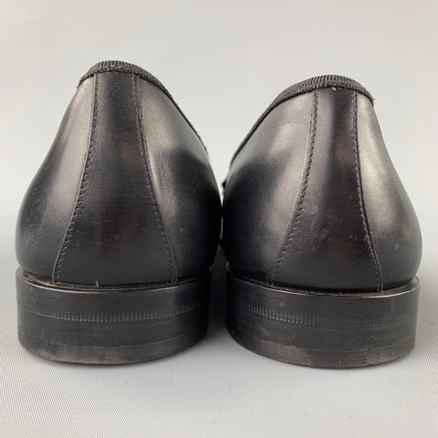 SALVATORE FERRAGAMO Size 11 Black Leather Slip On Loafers