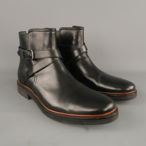 COACH Size 11 Black Leather Wrap Strap Ankle Boots