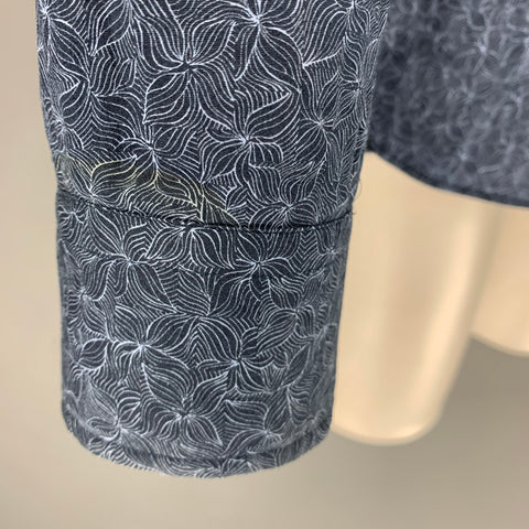 TED BAKER Size M Navy Blue Abstract Cotton Elastane Long Sleeve Shirt
