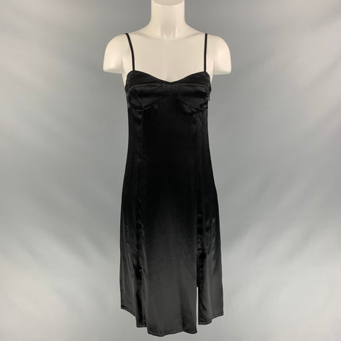 MARC JACOBS Size 0 Black Acetate / Viscose Solid Dress