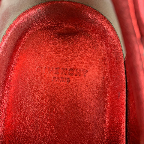 GIVENCHY Size 7 White Red Leather Low Top Sneakers