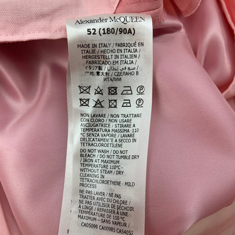 ALEXANDER MCQUEEN Size 36 Pink Wool Mohair Tuxedo Dress Pants