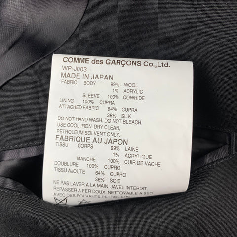 JUNYA WATANABE Size XL Black Mixed Materials Wool Tuxedo Sport Coat