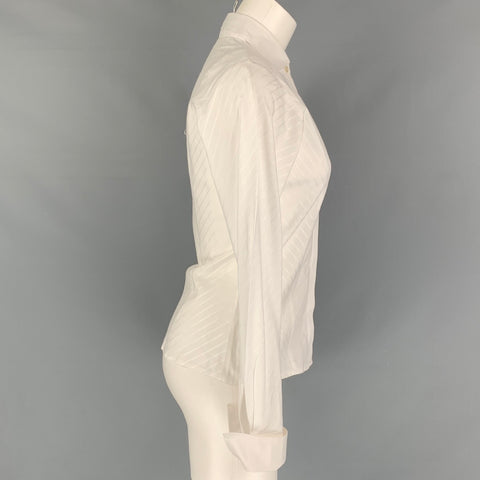PINK Blusa con puño francés y rayas blancas talla 8