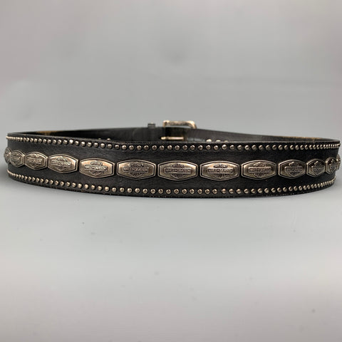HARLEY DAVIDSON Size 42 Black Studded Leather Belt