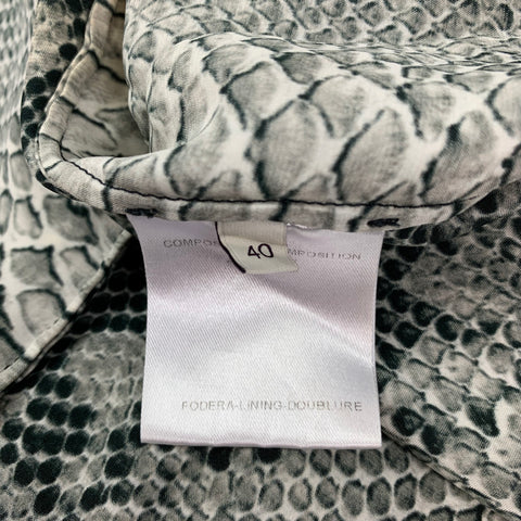 STELLA McCARTNEY Size 4 Green Cream Silk Snake Skin Print Casual Top