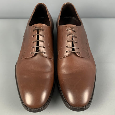 GIORGIO ARMANI Size 10 Brown Leather Lace Up Shoes