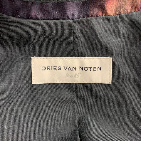 DRIES VAN NOTEN Size 6 Bronze & Brown Silk Double Breasted Belted Coat