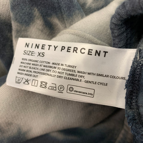NINETY PERCENT Size XS Grey White Tie Dye Cotton Drawstring Casual Pants