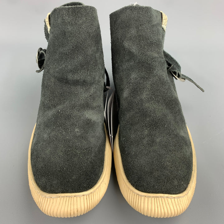 VISVIM Gila Size 9.5 Black Suede High Top Moccasin Sneakers