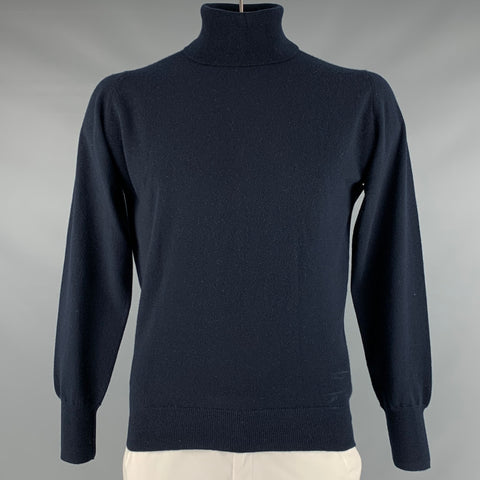 DRAKES LONDON Pull à col roulé en cachemire bleu marine taille L