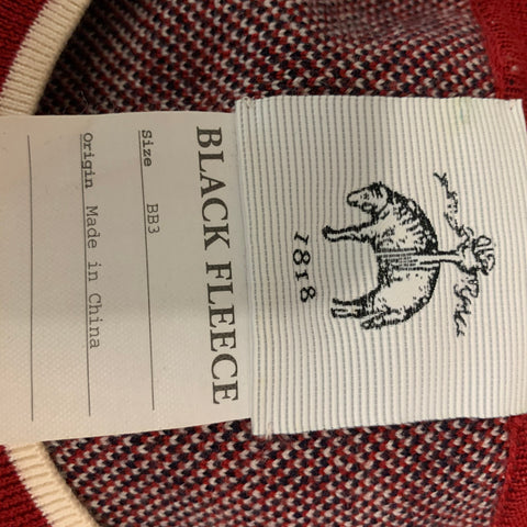 BLACK FLEECE Taille M Robe droite tricotée en laine blanche et bleue bordeaux