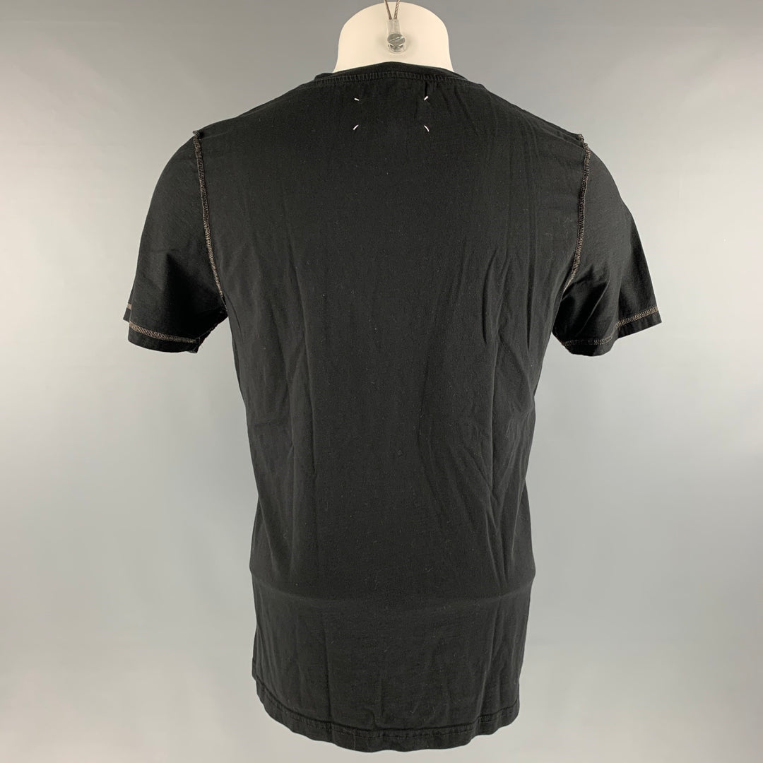 MAISON MARGIELA Size M Black Contrast Stitch Short Sleeve T-shirt