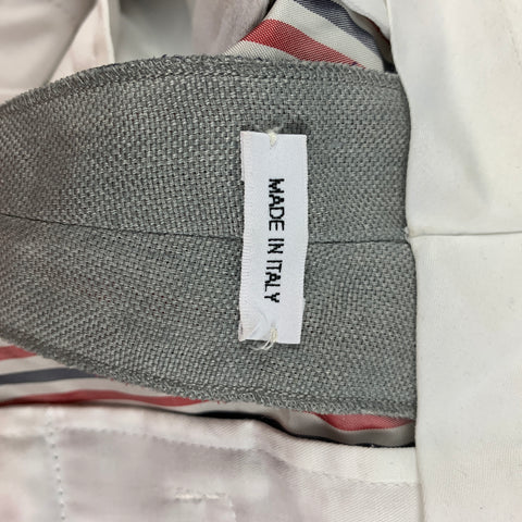 THOM BROWNE Talla 0 Pantalones casuales de talle alto de lino gris claro