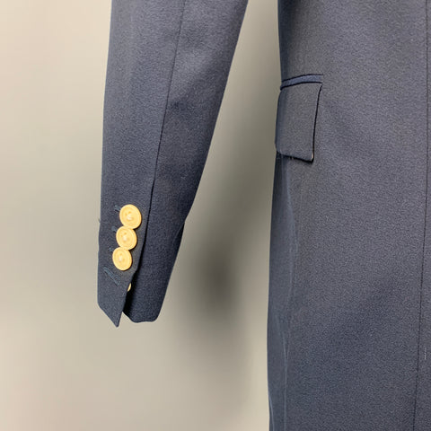 MARC JACOBS Size 36 Navy Wool / Cotton Notch Lapel Coat