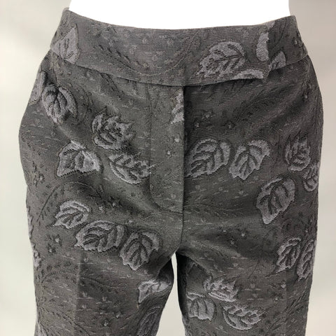 LAKE Size 2 Black Cotton / Polyester Leafs Narrow leg Dress Pants