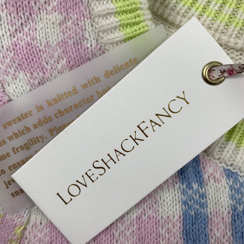 LOVE SHACK FANCY Size XS Multi-Color Nylon Blend Plaid Pullover