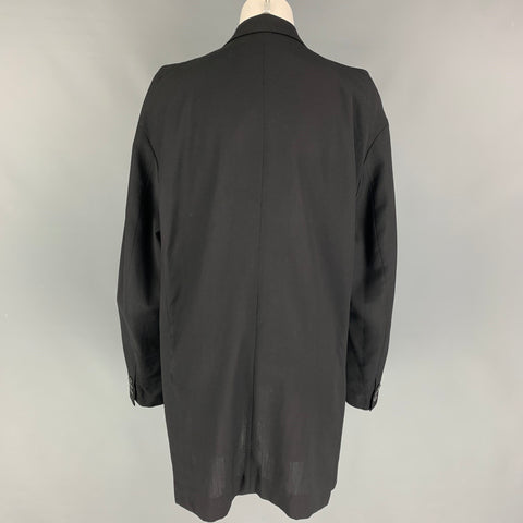 Vintage MAISON MARTIN MARGIELA FW 1997 Size 8 Black Wool Peak Lapel Tucked Sleeves Jacket