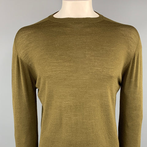 RICK OWENS SISYPHUS F/W 18 Taille M Olive Solid Lana laine Pull à col rond